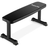 Banco de pesas plano de 660 LBS, banco de entrenamiento de fuerza de servicio pesado - Negro