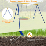 660 LBS Extra-Large A-Shaped Swing Stand with Anti-Slip Footpads (Without Seat)-Yellow