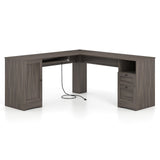 66 Inch L-Shaped Writing Study Workstation Computer Desk with Drawers