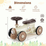 Ride on Toy with Steering Wheel and Train Whistle Sound Button
