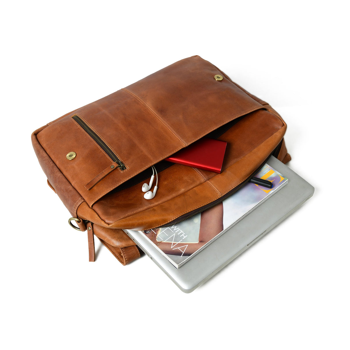 Bolso cruzado Wilson de cuero color camel