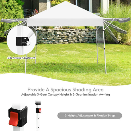 Carpa plegable de 17 x 10 pies con toldo instantáneo ajustable