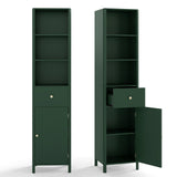 67 Inch Tall Bathroom Cabinet Narrow Floor Cabinet with Fluted Door