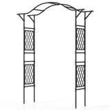 67 x 83 Inch Garden Arch Trellis Metal Pergola Arbor for Climbing Plants-Black
