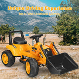 Kids Ride On Excavator Digger 6V Battery Powered Tractor-Yellow