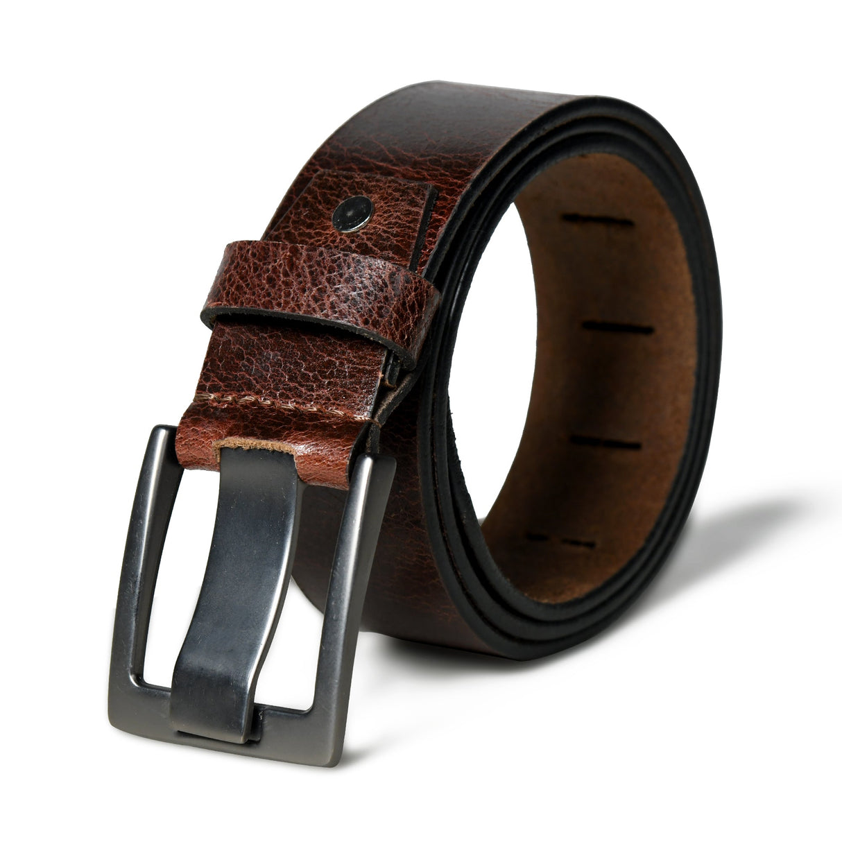 Cinturón Timberline de piel marrón oscuro