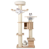 Rascador para gatos de 175 cm de alto con acogedora percha superior y cojines de felpa lavables