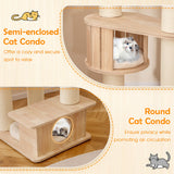 Rascador para gatos de 175 cm de alto con acogedora percha superior y cojines de felpa lavables