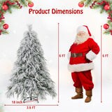 Árbol de Navidad preiluminado de 4.5/6/7 pies con nieve y luces LED cálidas
