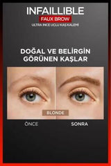 L'Oreal Paris Infaillible Faux Brow: Ultra-Fine Blonde Eyebrow Pencil for Natural, Long-Lasting Definition | Precise Brow Filler & Definer