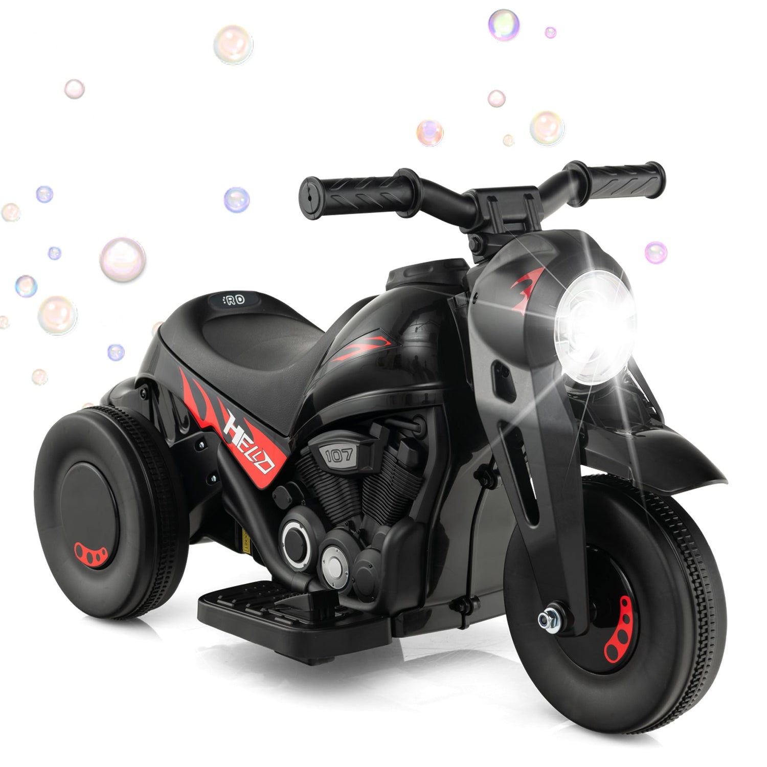 Motocicleta Eléctrica de 6V para Niños con Máquina de Burbujas y Música