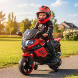 Motocicleta infantil de 6V con faros, música y ruedas de entrenamiento desmontables