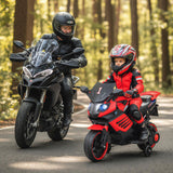 Motocicleta infantil de 6V con faros, música y ruedas de entrenamiento desmontables
