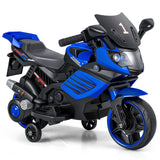 Motocicleta infantil de 6V con faros, música y ruedas de entrenamiento desmontables