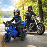 Motocicleta infantil de 6V con faros, música y ruedas de entrenamiento desmontables