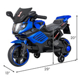 Motocicleta infantil de 6V con faros, música y ruedas de entrenamiento desmontables