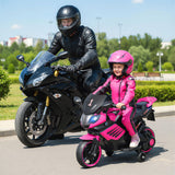 Motocicleta infantil de 6V con faros, música y ruedas de entrenamiento desmontables