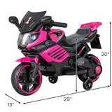 Motocicleta infantil de 6V con faros, música y ruedas de entrenamiento desmontables