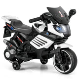 Motocicleta infantil de 6V con faros, música y ruedas de entrenamiento desmontables