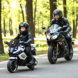 Motocicleta infantil de 6V con faros, música y ruedas de entrenamiento desmontables