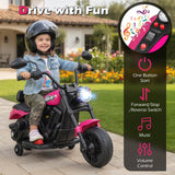 Motocicleta para niños de 6 V con faro, música y ruedas de apoyo