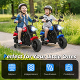 Motocicleta para niños de 6 V con faro, música y ruedas de apoyo