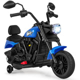 Motocicleta para niños de 6 V con faro, música y ruedas de apoyo