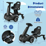 Coche de paseo a batería de 6V para niños con giro de 360° y 2 alturas ajustables