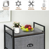 3-in-1 Portable Multifunctional Dresser with 8 Fabric Drawers and Metal Rack
