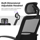 Silla de oficina de malla con respaldo alto giratoria ergonómica