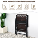 2 sillas reclinables plegables de ratán para patio