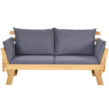 Sofá cama convertible para patio con cojín grueso