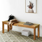 Banco de comedor de madera de acacia para exterior de 52 pulgadas