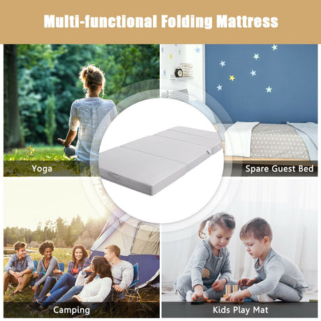 Colchón de espuma plegable de 4 pulgadas para sofá cama con asas