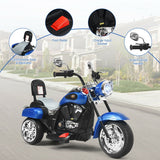 6V Powered Toddler 3-Wheel Motorbike Ride On Toy with Horn and Headlight-Black and White