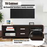 Mueble de TV Moderno Centro de Entretenimiento con 2 Cajones y 4 Estantes Abiertos