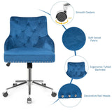 Tufted Upholstered Swivel Computer Desk Chair with Nailed Tri