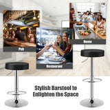 1 taburete redondo de bar, silla de pub giratoria ajustable