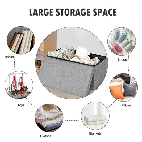 Puf otomano plegable de 30 pulgadas con tapa elevable