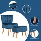 Juego de otomana y sillón auxiliar moderno con reposapiés