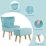 Juego de otomana y sillón auxiliar moderno con reposapiés