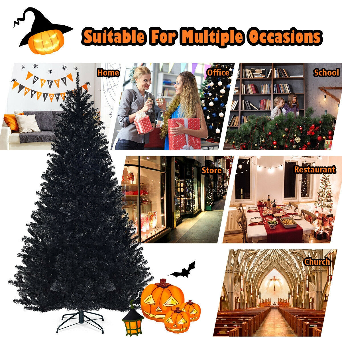 Árbol de Navidad/Halloween Artificial Plegable de 2.29 Metros