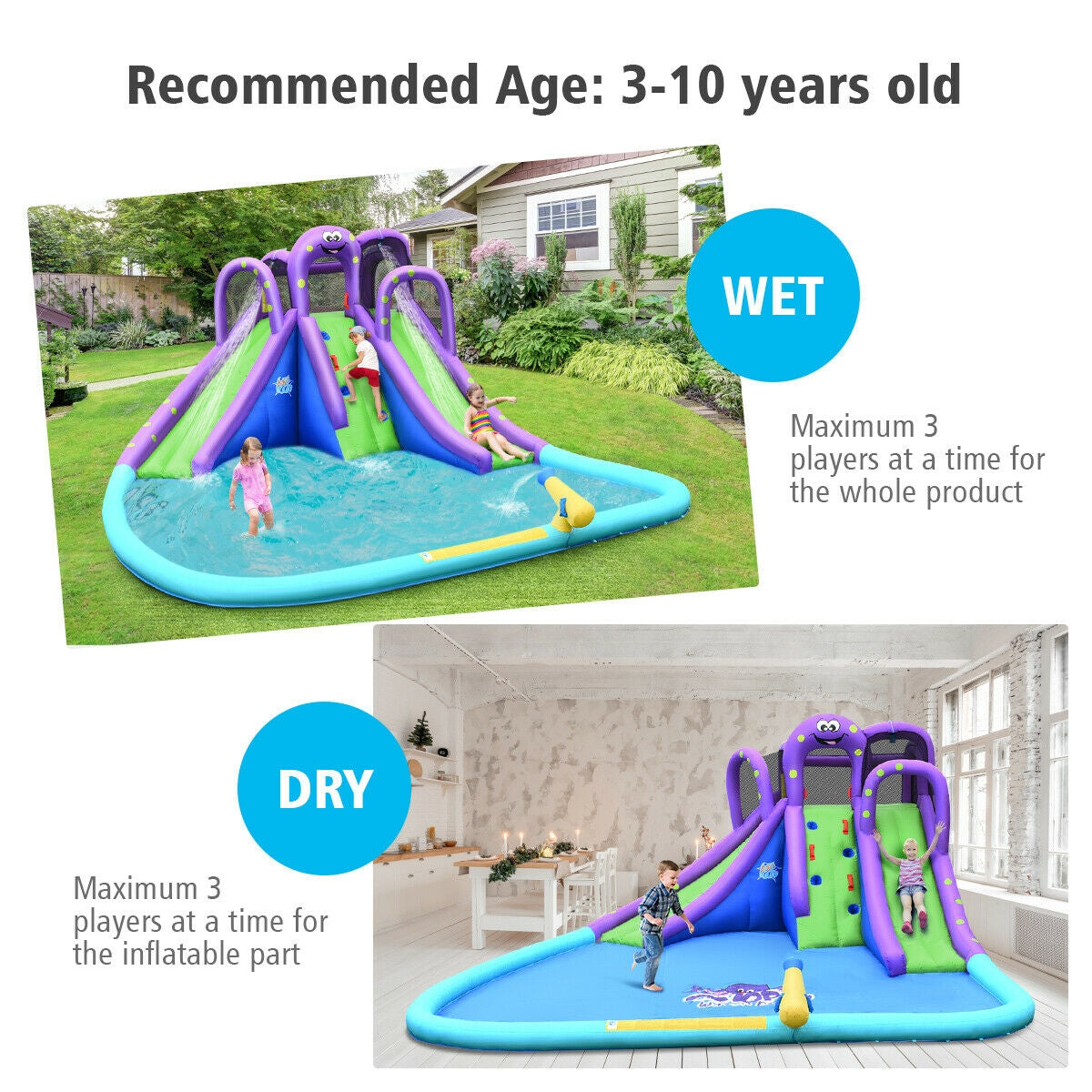 Parque Inflable de Agua y Arena Mighty Bounce House con Piscina Grande