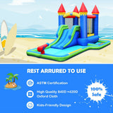 Casa inflable para niños con tobogán de agua sin soplador