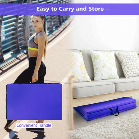 Colchoneta plegable de gimnasia de 4 pies x 10 pies x 2 pulgadas