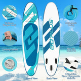 Tabla de paddle surf hinchable de 10 pies, 6 pulgadas de grosor, con paquete de accesorios