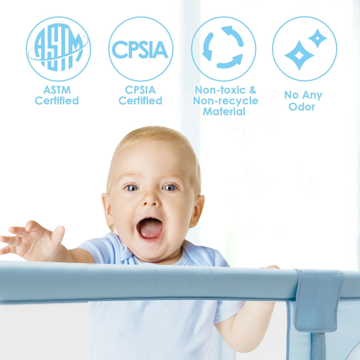 Parque de juegos para bebé extra grande Centro de actividades para niños Seguridad en el juego - Azul
