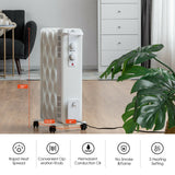 Calefactor de aceite de 1500 W, radiador portátil con termostato ajustable