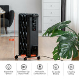 Calefactor de aceite de 1500 W, radiador portátil con termostato ajustable