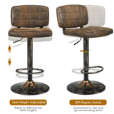 Juego de 2 taburetes de bar vintage con altura regulable y reposapiés